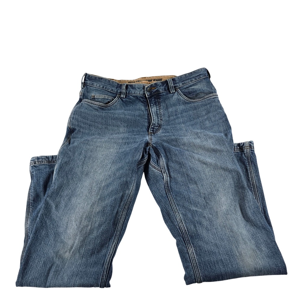 Duluth Trading Co Mens Flex Ballroom Flannel Lined Relaxed Fit Jeans 36x34 Blue